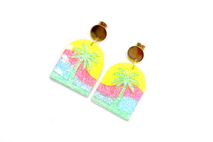 Tropical Neon Glitter Earrings