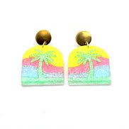 Tropical Neon Glitter Earrings