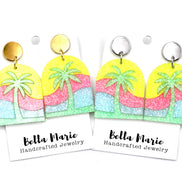 Tropical Neon Glitter Earrings
