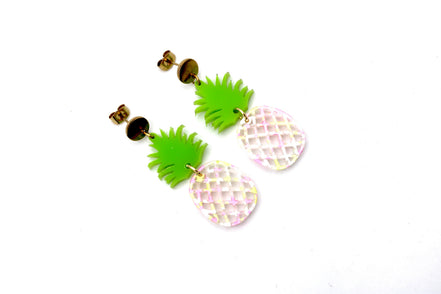 Pink Pineapple Earrings
