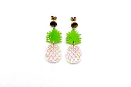 Pink Pineapple Earrings