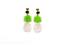 Load image into Gallery viewer, Pink Pineapple Earrings
