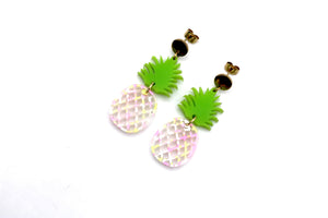 Pink Pineapple Earrings