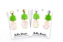 Load image into Gallery viewer, Pink Pineapple Earrings
