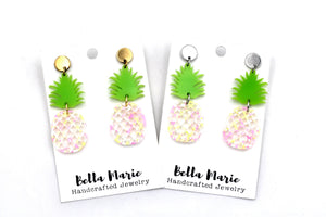 Pink Pineapple Earrings