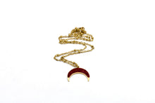 Load image into Gallery viewer, Red Pave Rhinestone Crescent Necklace
