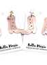 Rose Gold Cowgirl Boot Earrings