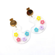 Floral Paint Palette Earrings