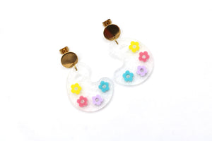 Floral Paint Palette Earrings