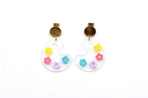 Floral Paint Palette Earrings