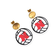 Huskers Volleyball Earrings