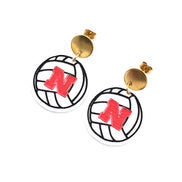Huskers Volleyball Earrings