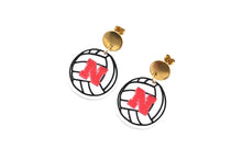 Load image into Gallery viewer, Huskers Volleyball Earrings
