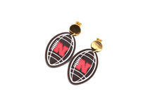 Load image into Gallery viewer, Huskers Football Earrings
