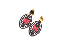 Load image into Gallery viewer, Huskers Football Earrings
