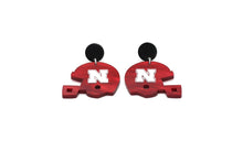 Load image into Gallery viewer, Huskers Football Helmet Earrings
