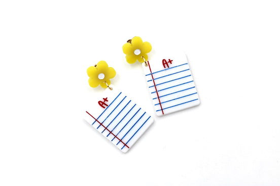 Notebook Paper Earrings