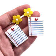 Notebook Paper Earrings