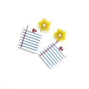 Notebook Paper Earrings