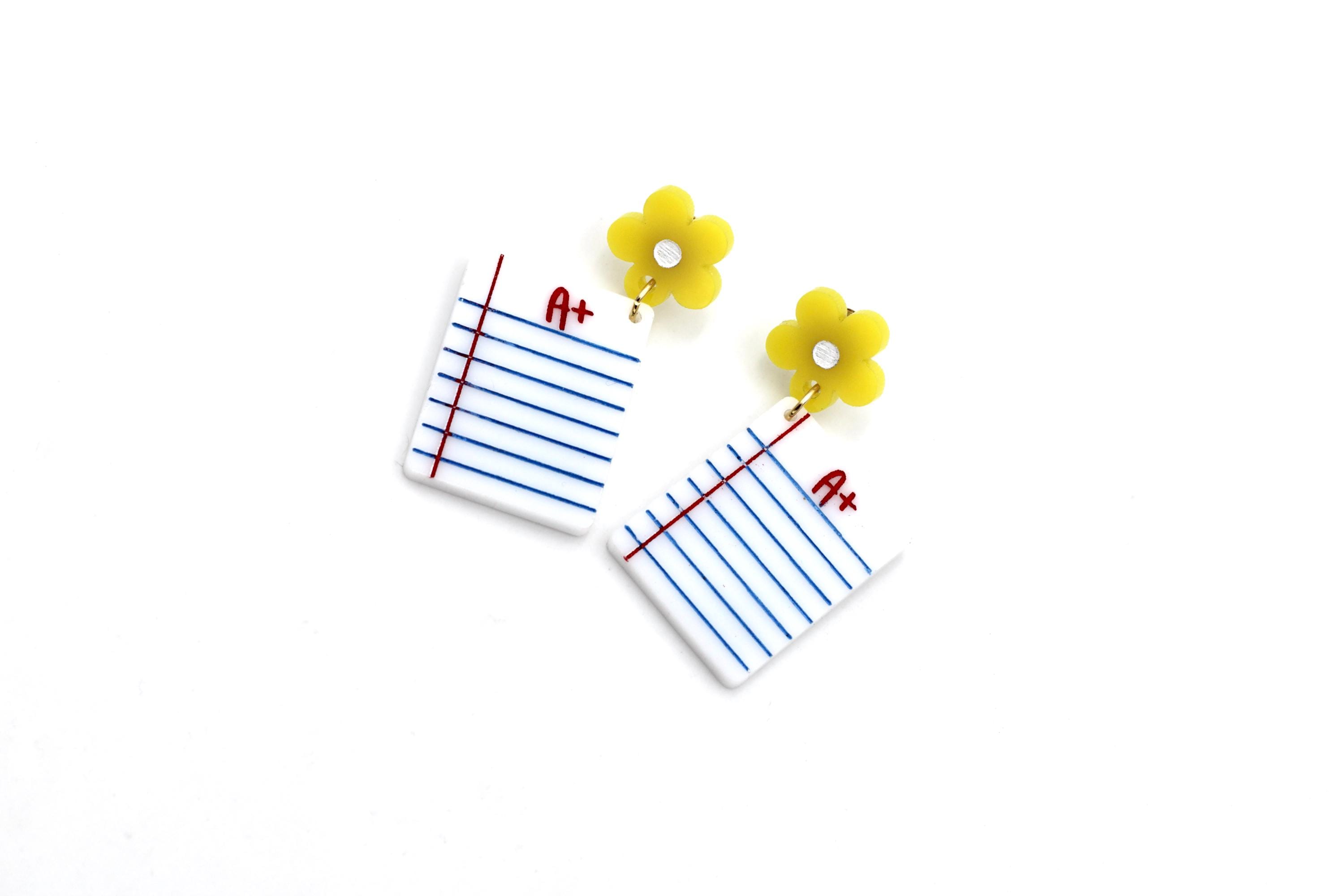 Notebook Paper Earrings