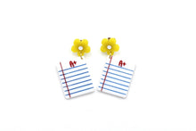 Load image into Gallery viewer, Notebook Paper Earrings

