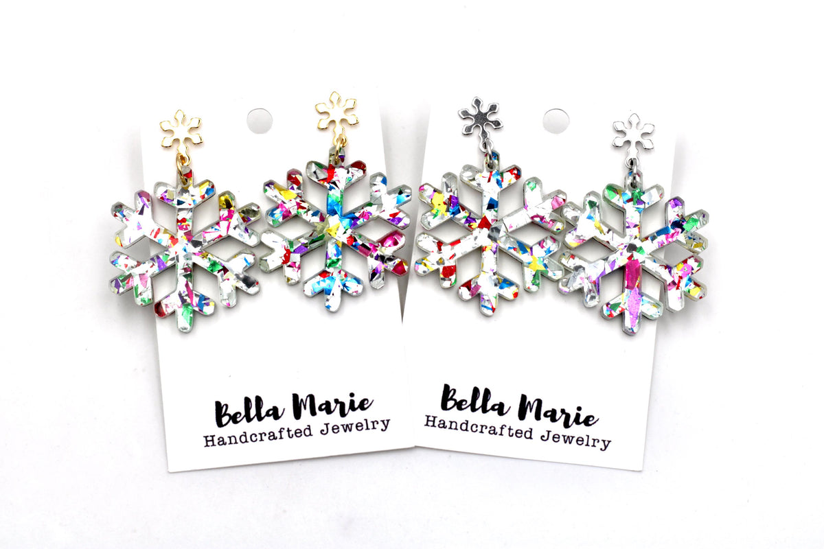 Glittery Snowflake Earrings