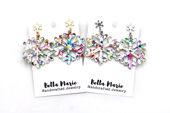 Glittery Snowflake Earrings
