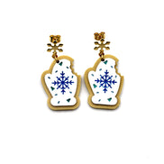 Snowflake Mitten Cookie Earrings
