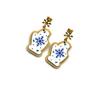 Snowflake Mitten Cookie Earrings