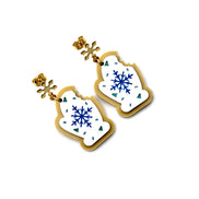 Snowflake Mitten Cookie Earrings