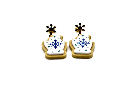Snowflake Mitten Cookie Earrings