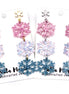 Pink & Blue Glitter Snowflake Earrings