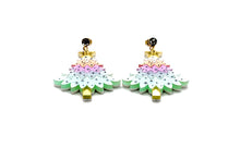 Load image into Gallery viewer, Pastel Glitter Christmas Tree Earrings
