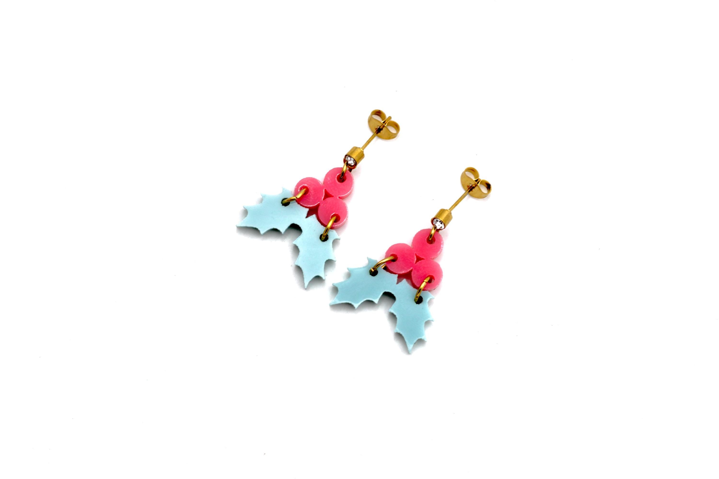 Pastel Holly Earrings