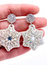 Silver Holographic Snowflake Earrings