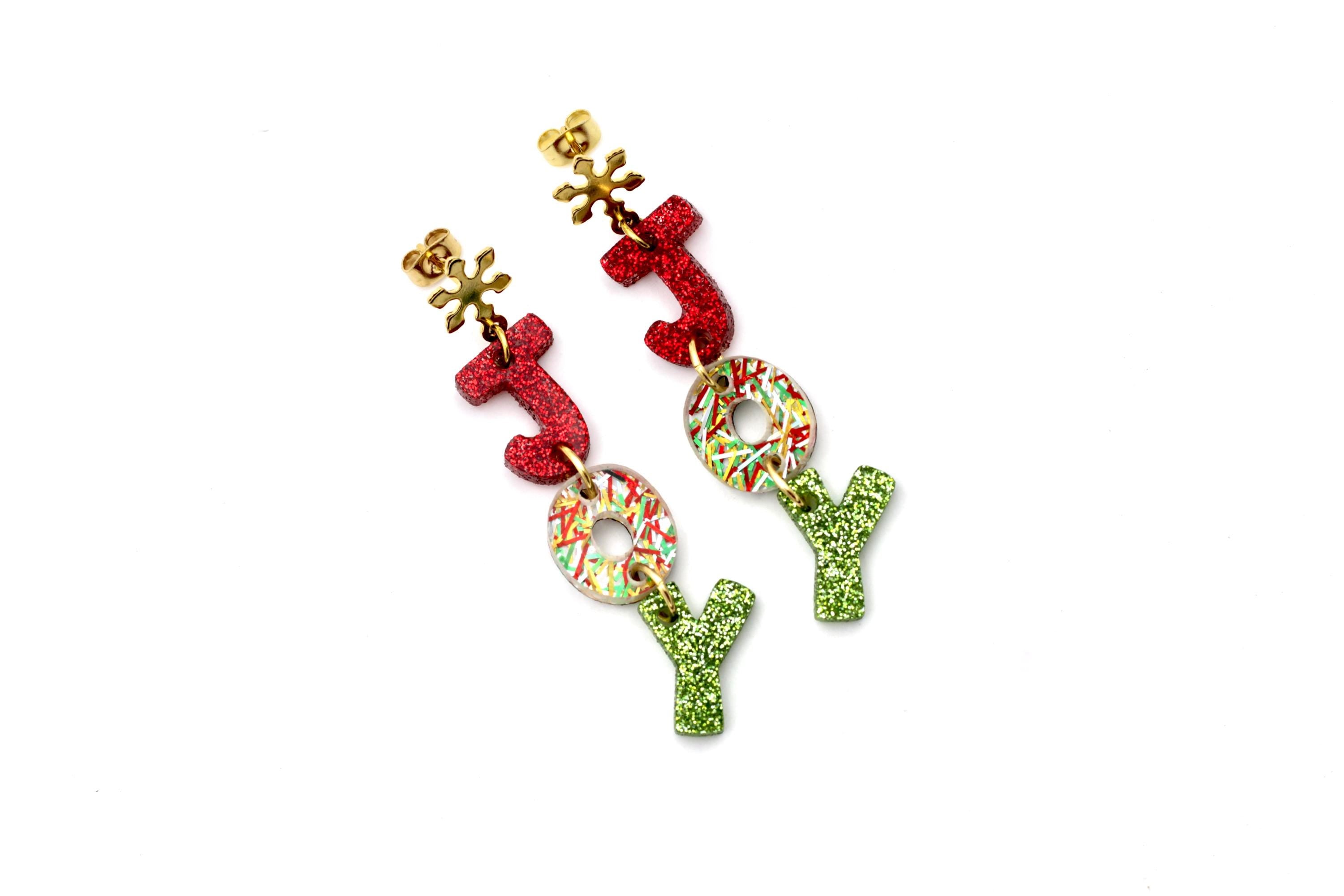 Red Green Joy Earrings