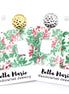 Red & Green Christmas Floral Earrings