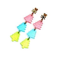 Jelly Glitter Tree Earrings
