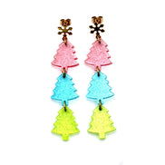 Jelly Glitter Tree Earrings