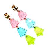 Jelly Glitter Tree Earrings