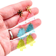 Jelly Glitter Tree Earrings
