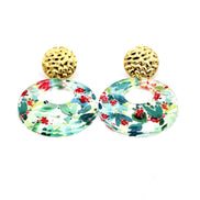 Christmas Floral Circle Earrings