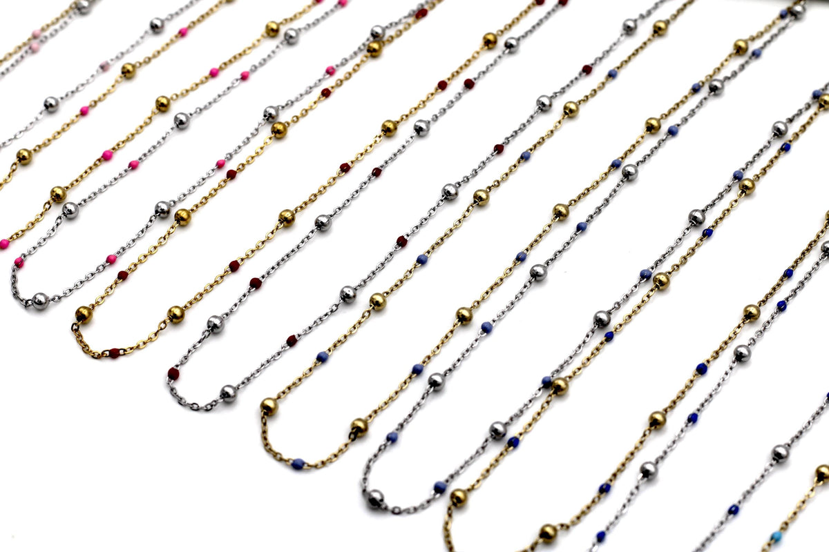 Colorful Enamel Satellite Necklace