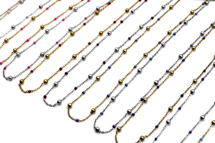 Colorful Enamel Satellite Necklace