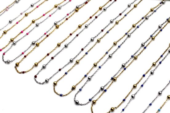 Colorful Enamel Satellite Necklace