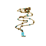 Cowgirl Boot Charm Necklace