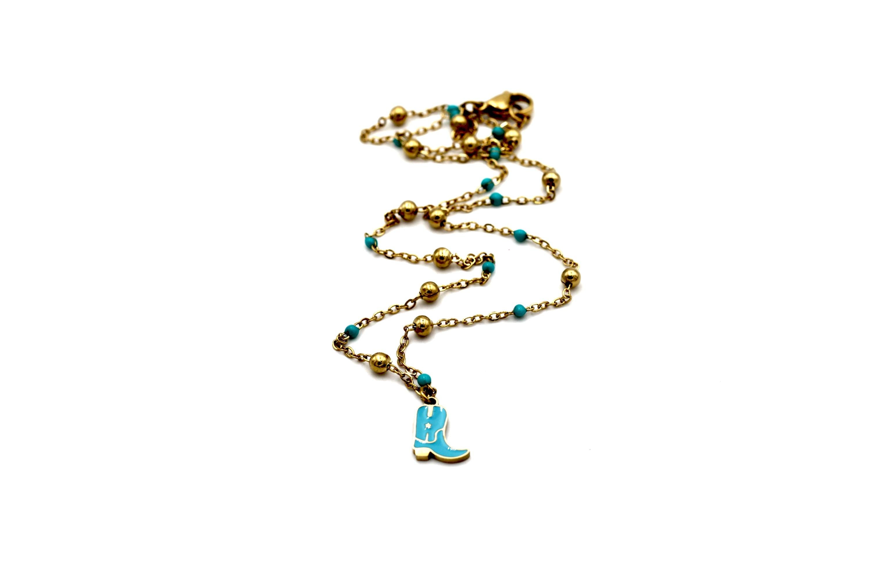 Cowgirl Boot Charm Necklace