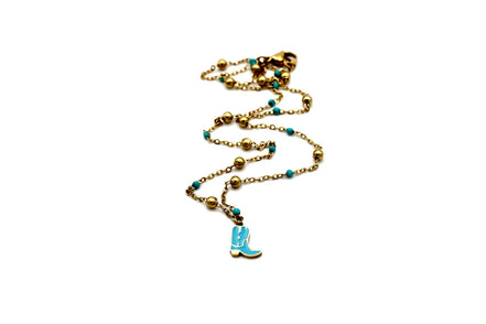Cowgirl Boot Charm Necklace