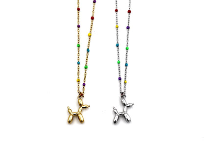 Balloon Dog Charm Necklace