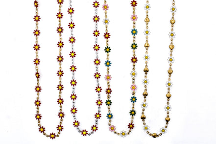 Enamel Flower Necklace